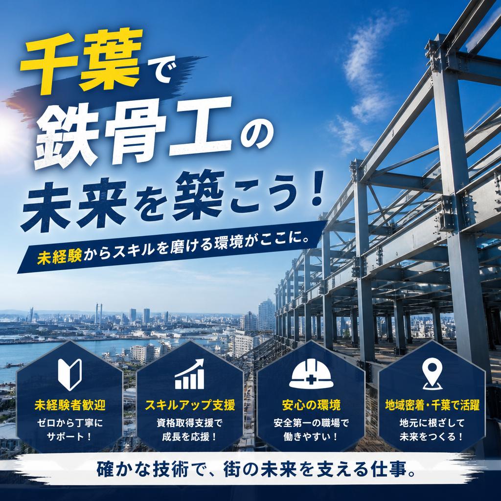 千葉で鉄骨工の未来を築こう！未経験からスキルを磨ける環境がここに。
