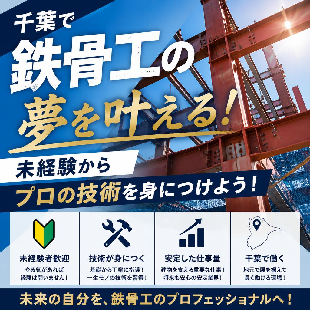 千葉で鉄骨工の夢を叶える！未経験からプロの技術を身につけよう！