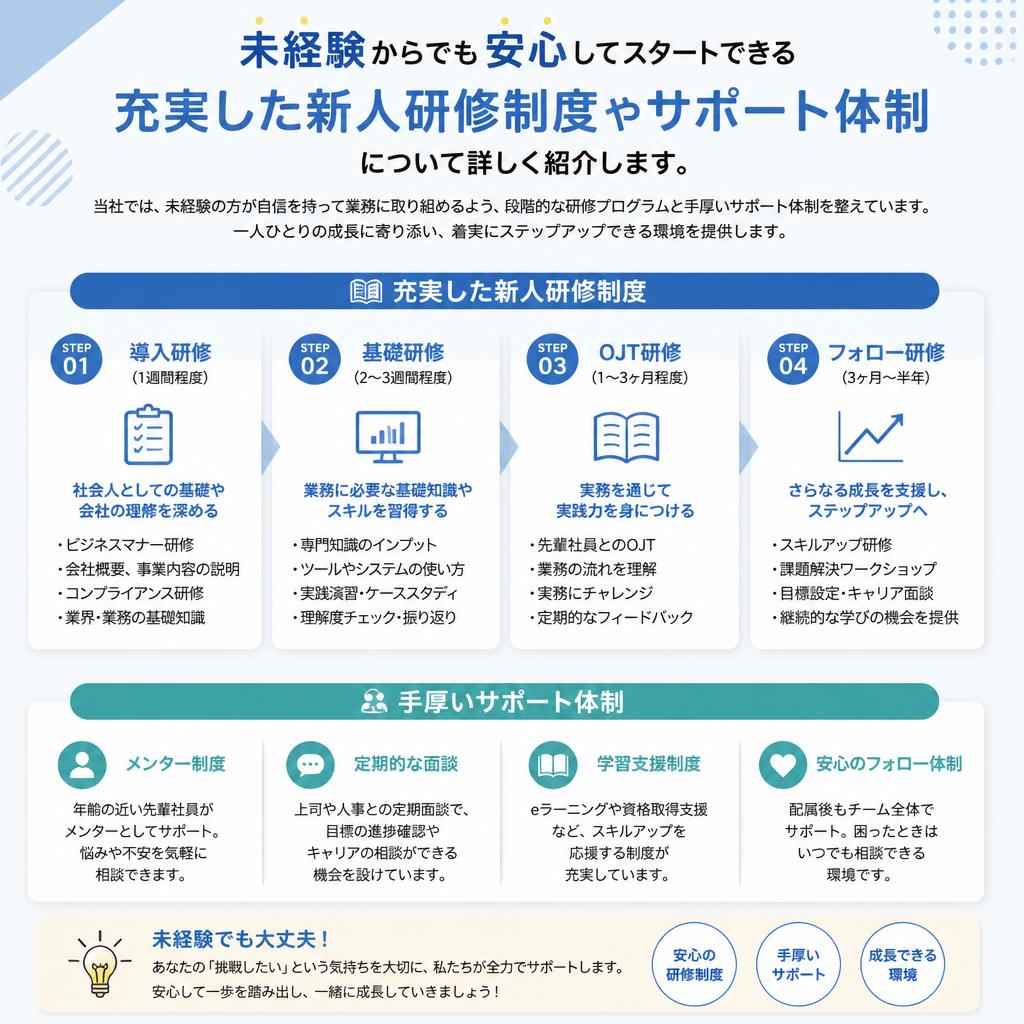 未経験者に優しい教育制度