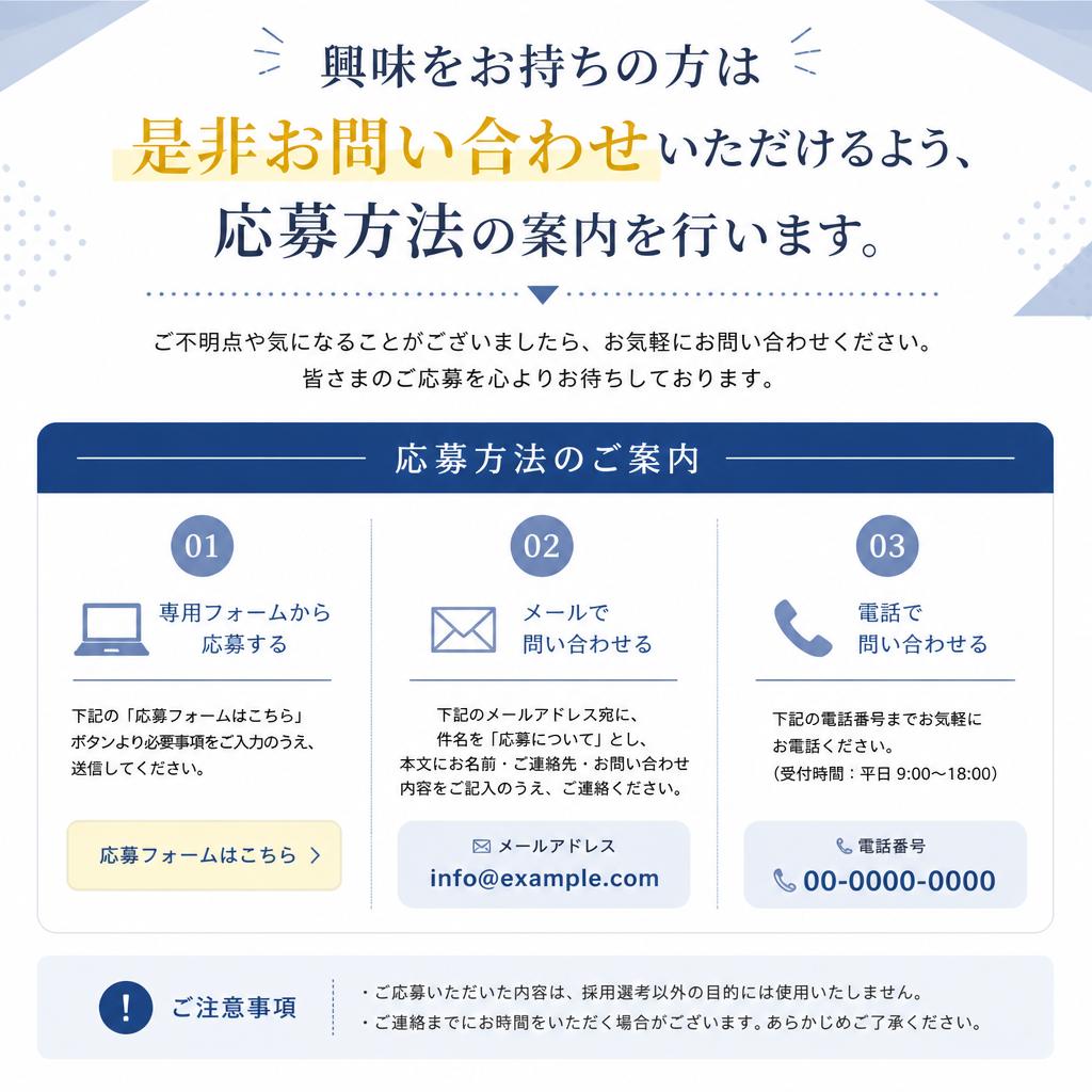 7. お問い合わせから応募へ
