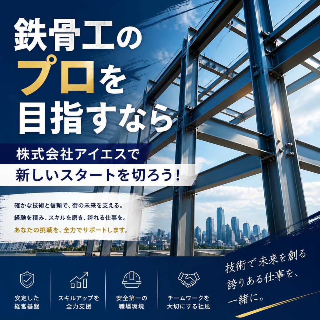 鉄骨工のプロを目指すなら｜株式会社アイエスで新しいスタートを切ろう！
