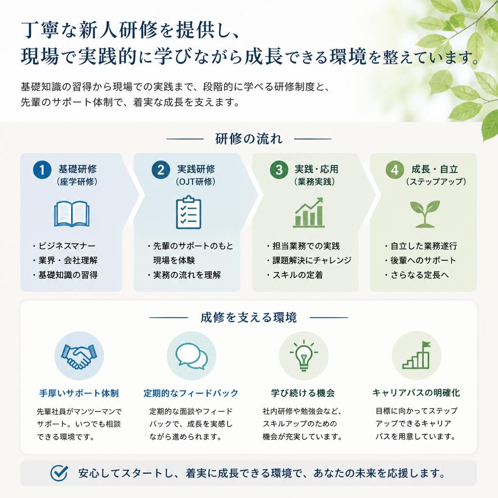未経験者でも安心！充実した教育体制
