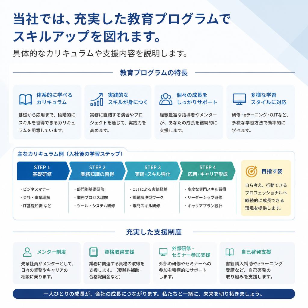 成長できる教育プログラム