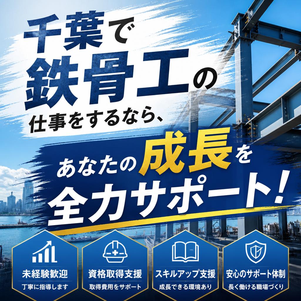 千葉で鉄骨工の仕事をするなら、あなたの成長を全力サポート！