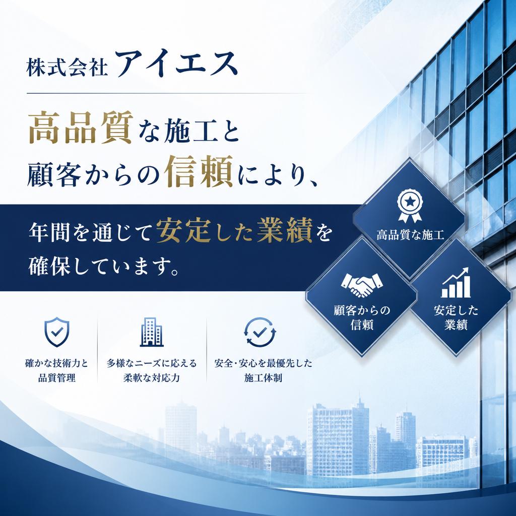 安定した業績と仕事量