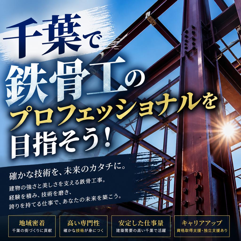 千葉で鉄骨工のプロフェッショナルを目指そう！