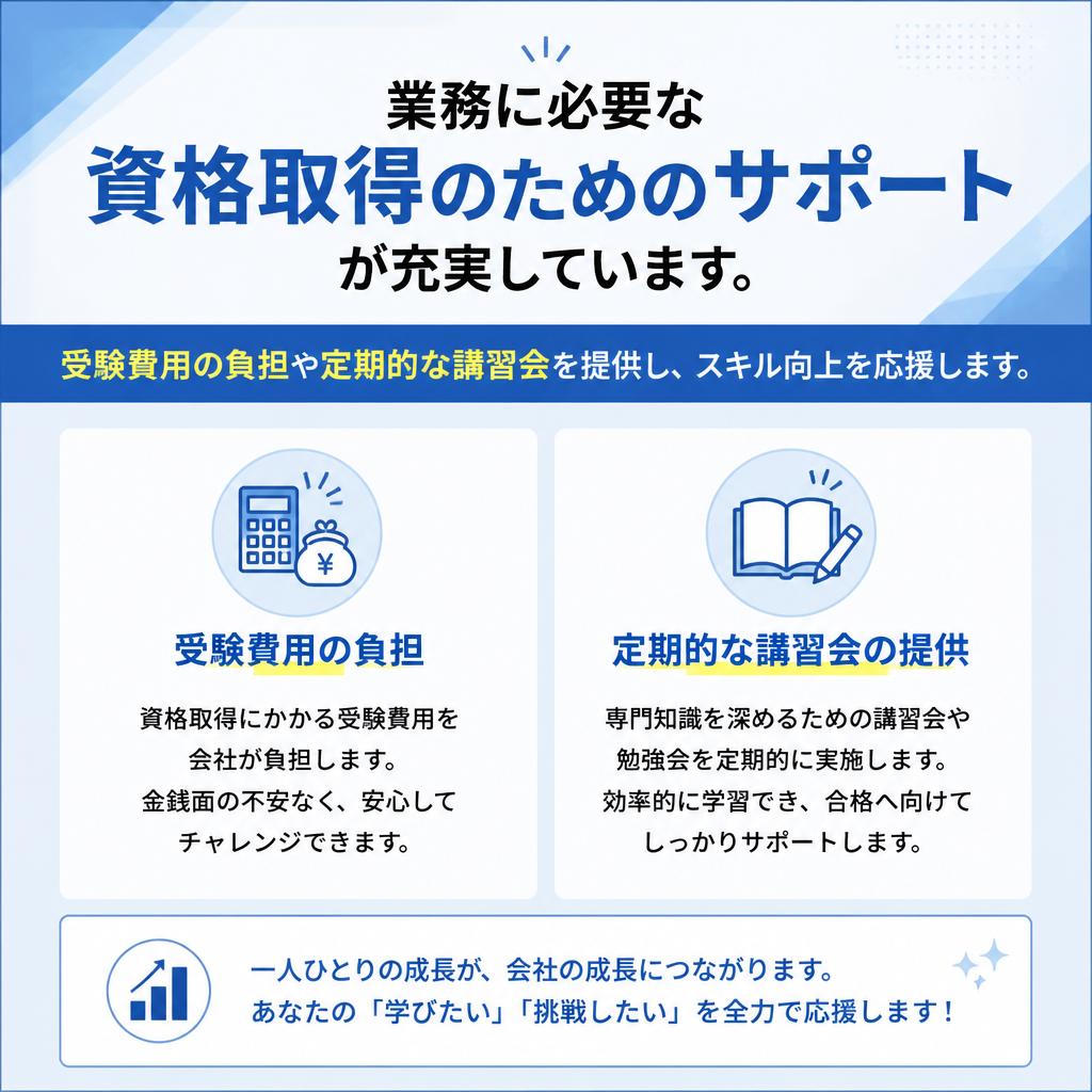 4. 資格取得支援 - スキルアップを全力サポート