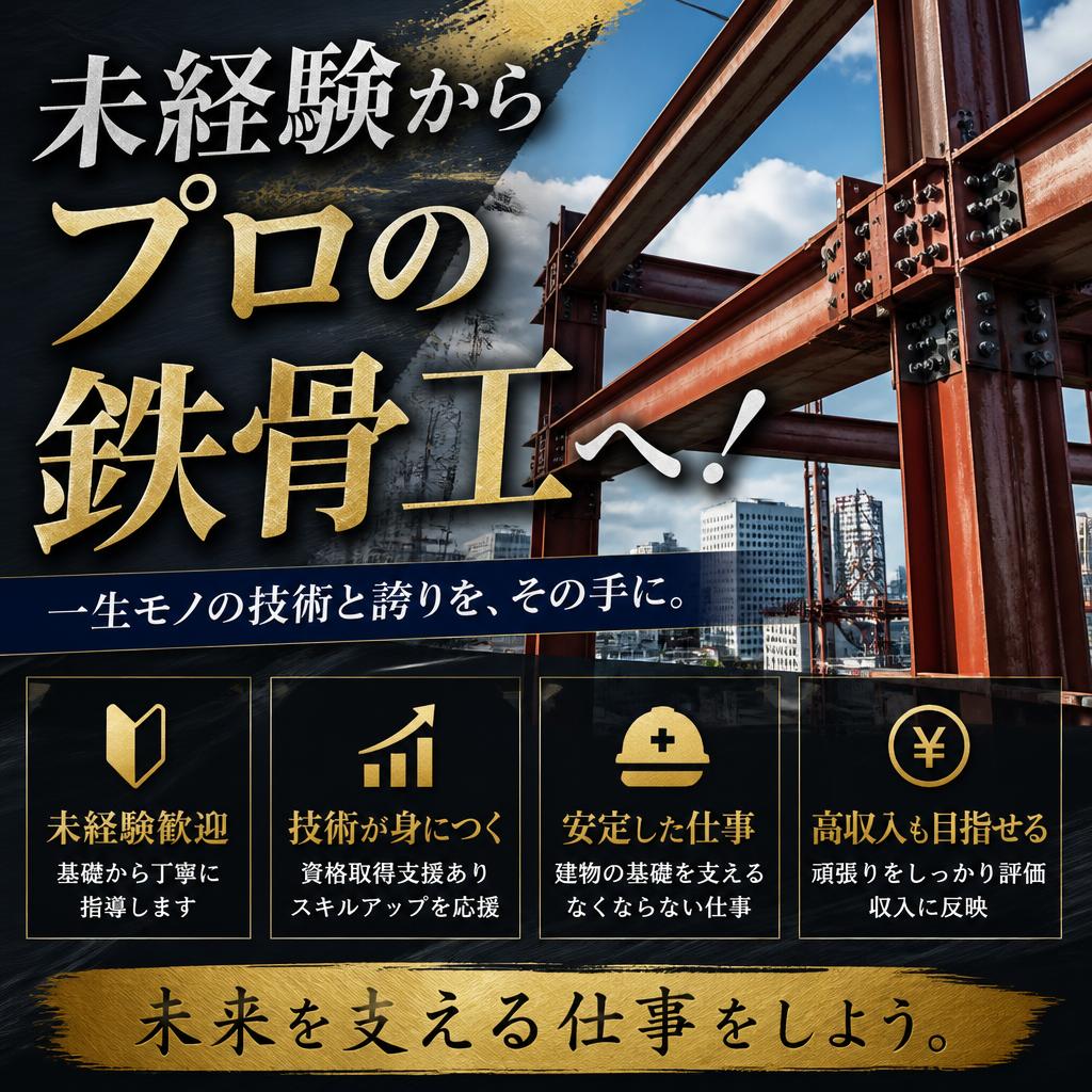 未経験からプロの鉄骨工へ！