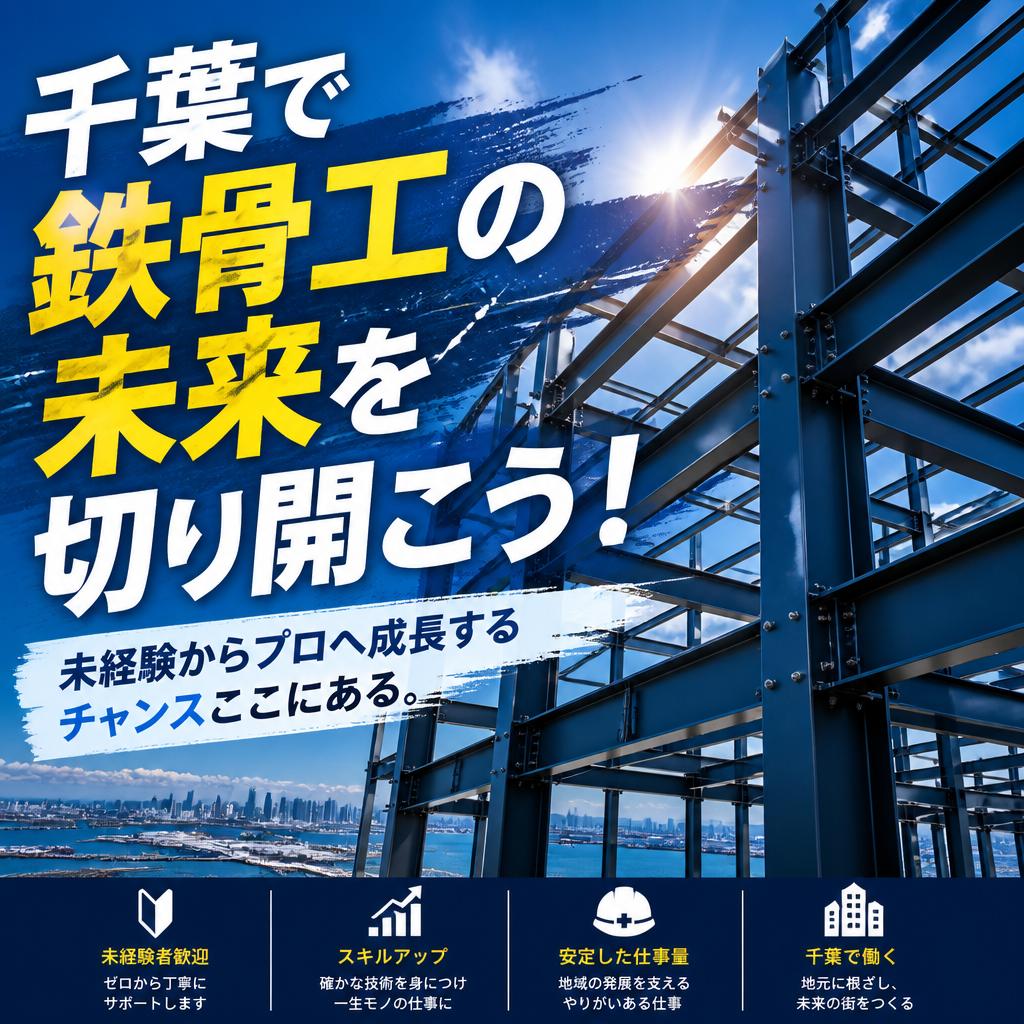 千葉で鉄骨工の未来を切り開こう！未経験からプロへ成長するチャンスここにある。