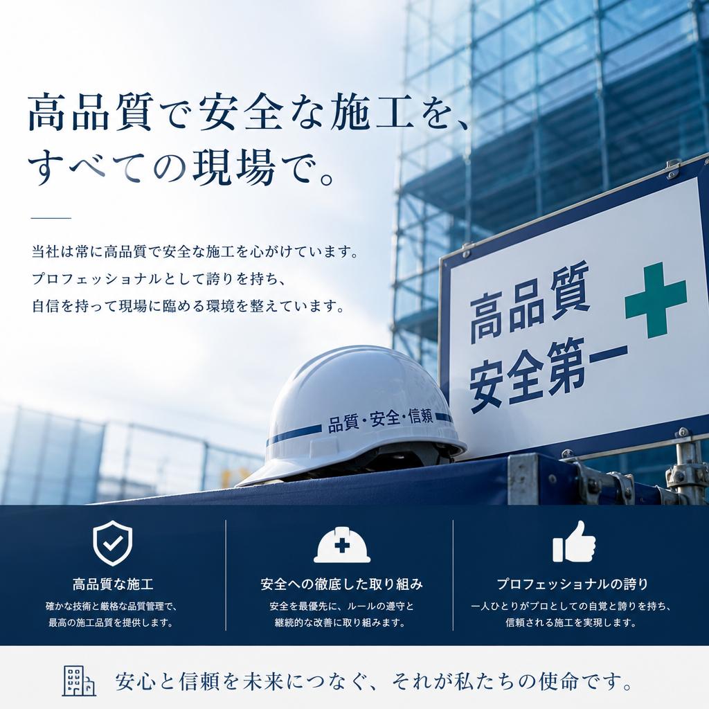 高品質と安全第一の施工