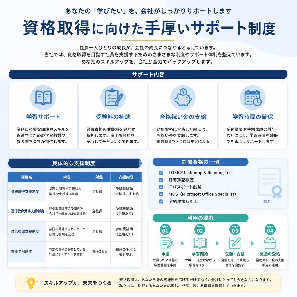 充実の資格取得支援制度